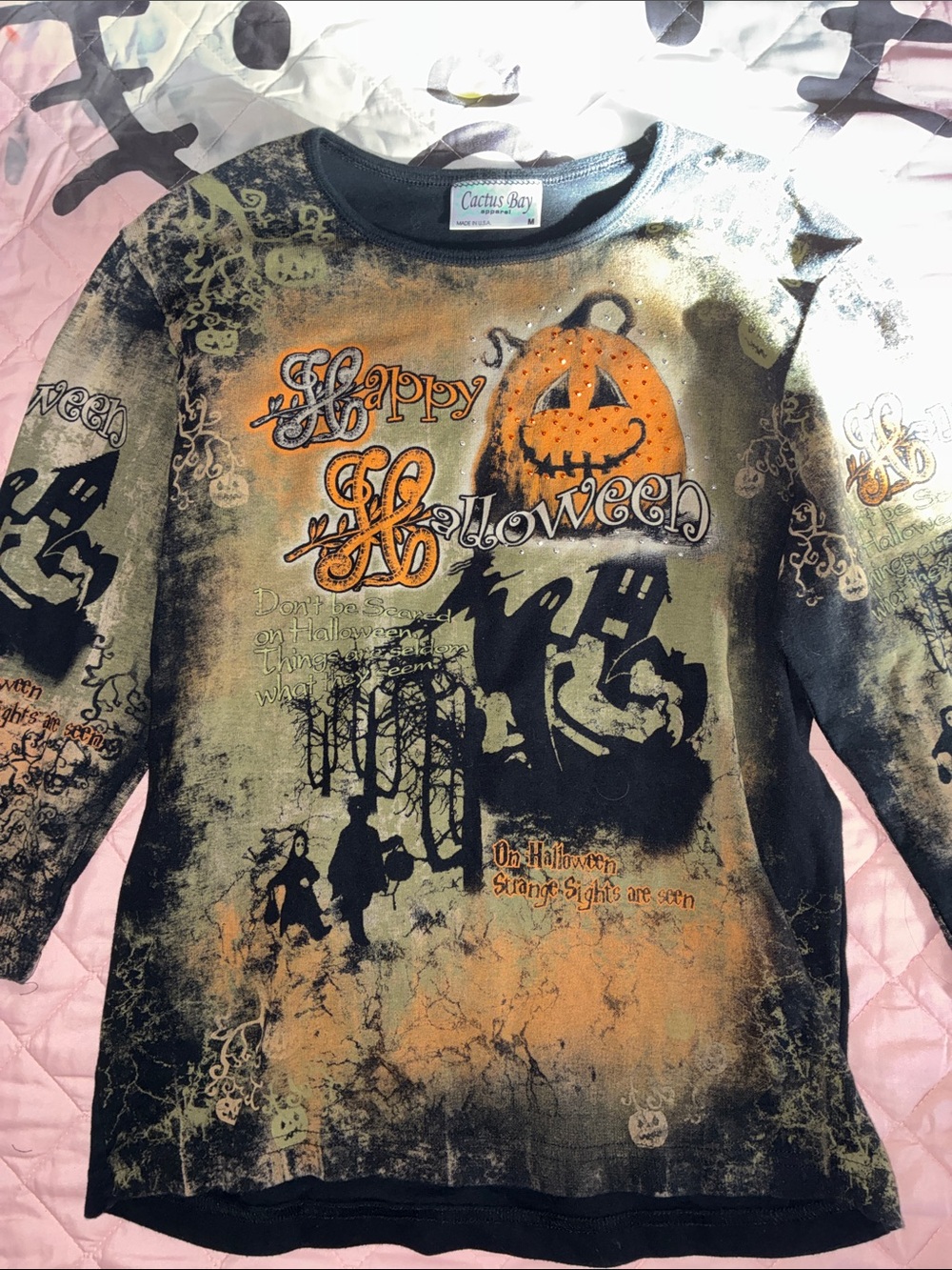 Cactus Bay "Happy Halloween" Graphic Half long sleeve